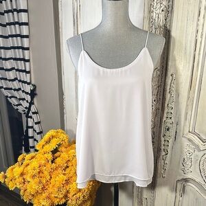 Harper Heritage Sheer Lined Elegant White Spaghetti Strap Cami Slip Top